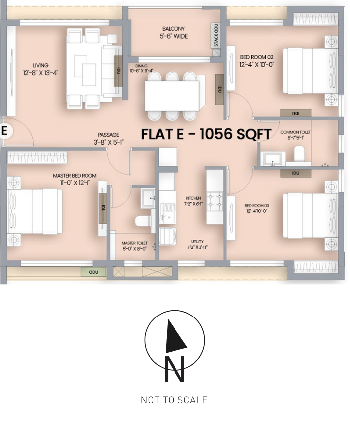 3BHK Floor Plan