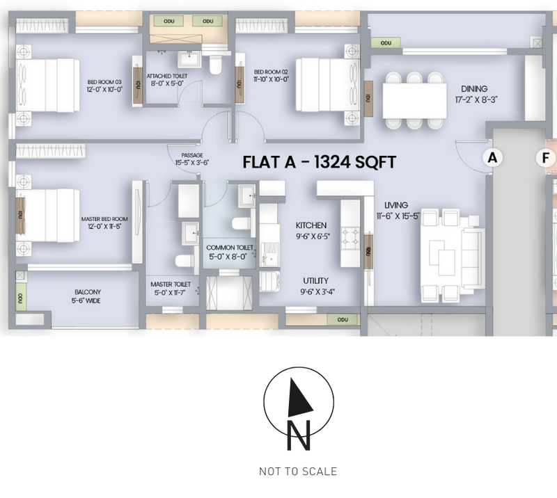 3BHK Floor Plan